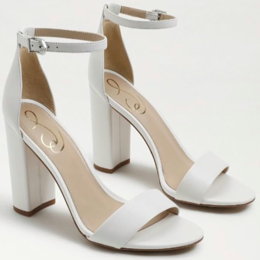 Sam Edelman White Ankle Strap Heels